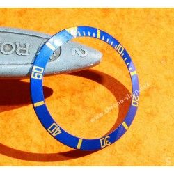 ROLEX RARE INSERT GRADUE LUNETTE BLEU MONTRE SUBMARINER DATE 16613, 16618, 16803, 16808 PERLE TRITIUM