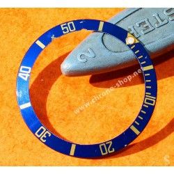 ROLEX RARE INSERT GRADUE LUNETTE BLEU MONTRE SUBMARINER DATE 16613, 16618, 16803, 16808 PERLE SUPERLUMINOVA