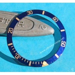 ROLEX RARE INSERT GRADUE LUNETTE BLEU MONTRE SUBMARINER DATE 16613, 16618, 16803, 16808 PERLE TRITIUM