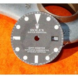 Vintage Rolex 16750 cadran noir mate tritium patiné GMT MASTER cal auto 3075 