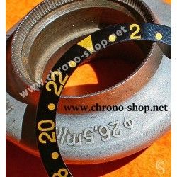 ROLEX RARE INSERT GRADUE 24H JAUNE & NOIR DE LUNETTE MONTRE ROLEX GMT MASTER II 16713, 16718 SERIFS FAT FONT