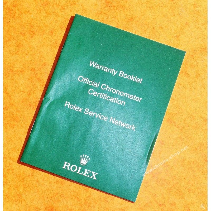 Rolex Green Warranty Booklet Official Chronometer Certification Service Network ref 563.83