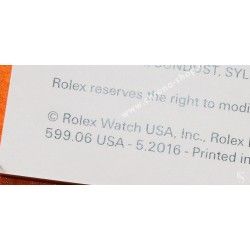 Rolex Authentique Livret Montres Céramiques Submariner 114060, Submariner Date 116613, 116618, 116610 de 2016 anglais
