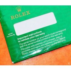 VINTAGE ROLEX GARANTY PAPER WATCH STORAGE SLEEVE CARD GREEN VINTAGE FROM 80's