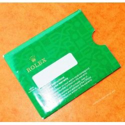 VINTAGE ROLEX GARANTY PAPER WATCH STORAGE SLEEVE CARD GREEN VINTAGE FROM 80's