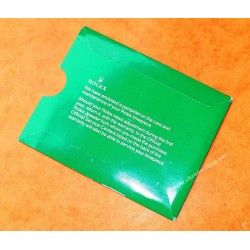 VINTAGE ROLEX GARANTY PAPER WATCH STORAGE SLEEVE CARD GREEN VINTAGE FROM 80's