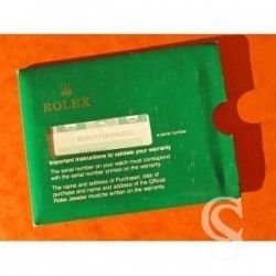 VINTAGE ROLEX GARANTY PAPER WATCH STORAGE SLEEVE CARD GREEN VINTAGE FROM 80's