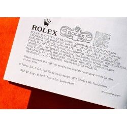 Rolex 2001 livret, manuel, notice, mode d'emploi Langue anglais montres Datejust II 116300, 116333, 116334