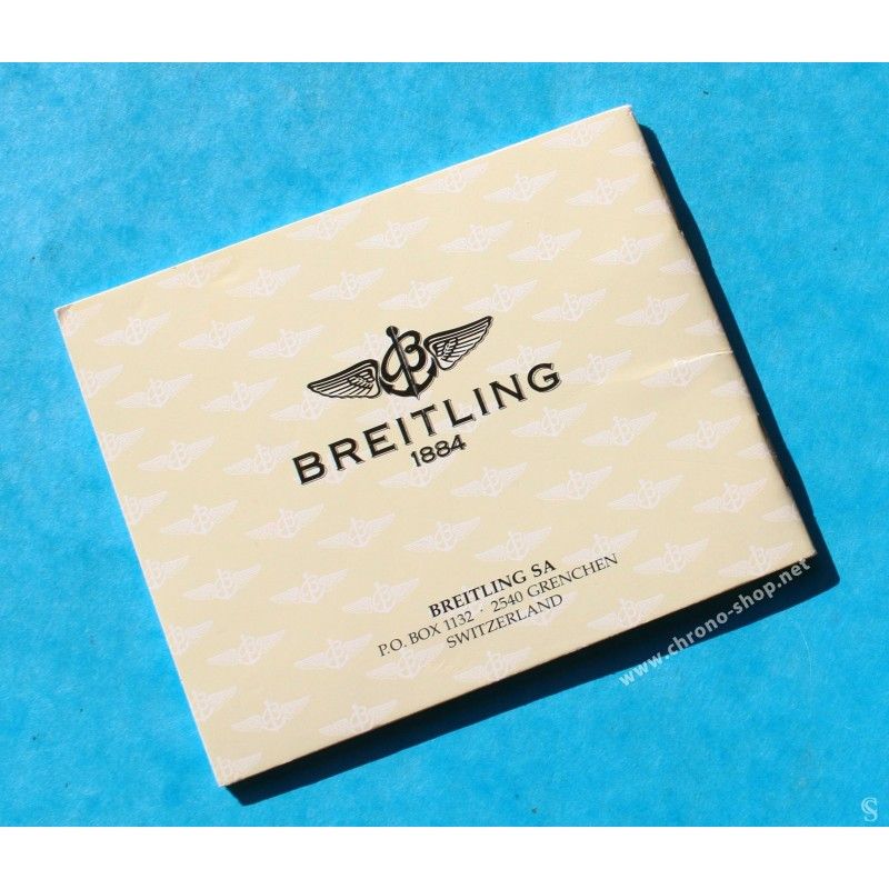 Breitling International Warranty Livret jaune documents montres papiers Ecrin Navitimer, Chronomat, Cosmonaut, Emergency