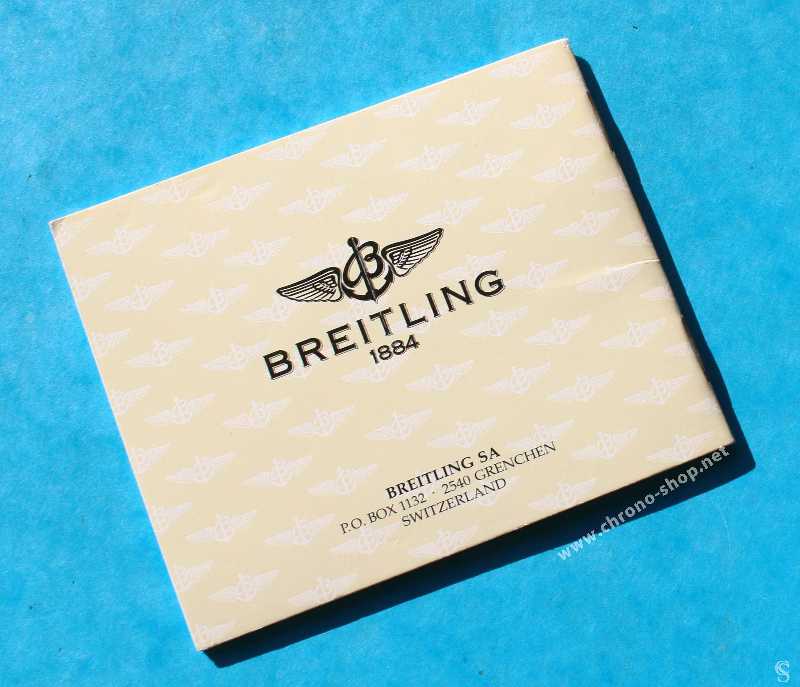 Orig Authentic Breitling International Warranty booklet Navitimer, Cosmonaute, Chronomat, Emergency