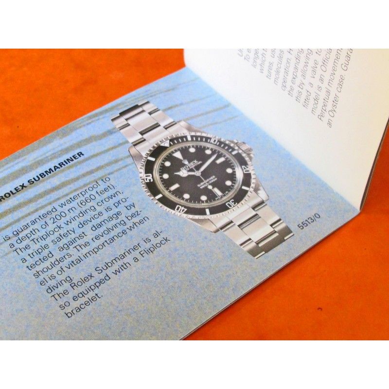 Vintage Rolex Submariner early 16610 16660 5513 'Submariner' booklet from 1988