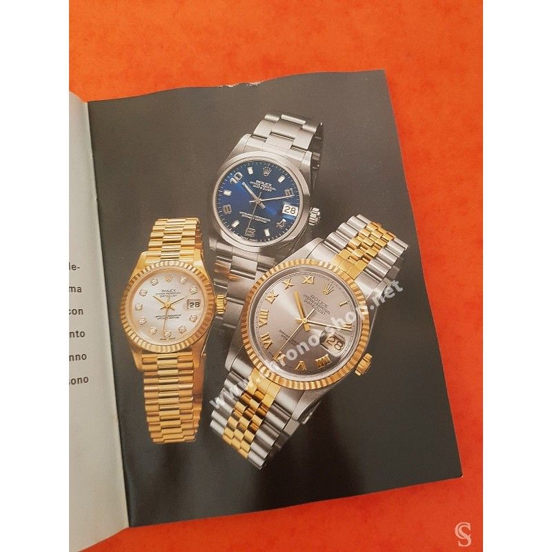 Rolex Rare livret, manuel, notice, mode d'emploi Langue Italien montres Datejust année 1999