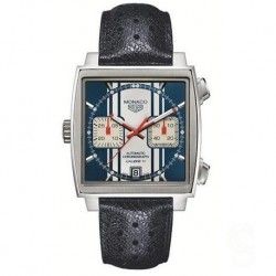 TAG HEUER BRACELET RACING CUIR DE VEAU PERFORE NOIR 22mm MONTRES MONACO & SILVERSTONE, AUTAVIA ref. FC6300 STEVE MCQUEEN