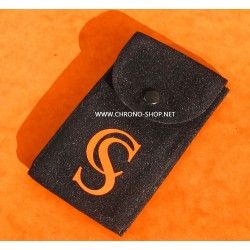 Original CHRONO-SHOP Suede black orange  velvet pouch traveler's case IWC, Rolex, Tissot, Tag heuer, omega, breitling