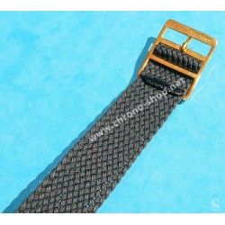 ACCESSOIRE BRACELET TRESSE NOIR VINTAGE MONTRES PLONGEE NATO 18mm AVEC BOUCLE ARDILLON