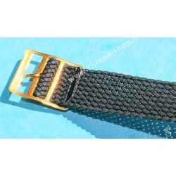 ACCESSOIRE BRACELET TRESSE NOIR VINTAGE MONTRES PLONGEE NATO 18mm AVEC BOUCLE ARDILLON