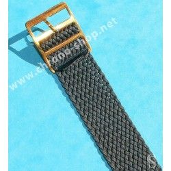 ACCESSOIRE BRACELET TRESSE NOIR VINTAGE MONTRES PLONGEE NATO 18mm AVEC BOUCLE ARDILLON