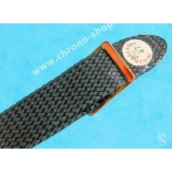 ACCESSOIRE BRACELET TRESSE NOIR VINTAGE MONTRES PLONGEE NATO 18mm AVEC BOUCLE ARDILLON