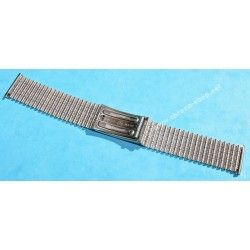 NSA Rare 70's New, NOS Swiss band Ssteel Watch Sport Bracelet Favre Leuba Deep Blue Sea Sky Bathy Heuer, 24mm ends