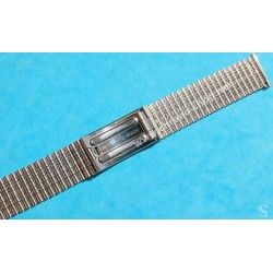 NSA Rare 70's New, NOS Swiss band Ssteel Watch Sport Bracelet Favre Leuba Deep Blue Sea Sky Bathy Heuer, 24mm ends