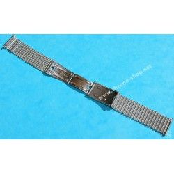 NSA Rare 70's New, NOS Swiss band Ssteel Watch Sport Bracelet Favre Leuba Deep Blue Sea Sky Bathy Heuer, 24mm ends