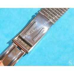 NSA Rare 70's New, NOS Swiss band Ssteel Watch Sport Bracelet Favre Leuba Deep Blue Sea Sky Bathy Heuer, 24mm ends