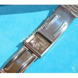 NSA Rare 70's New, NOS Swiss band Ssteel Watch Sport Bracelet Favre Leuba Deep Blue Sea Sky Bathy Heuer, 24mm ends