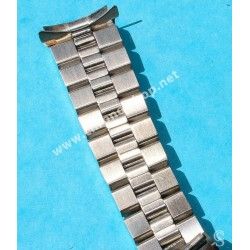Vintage Bracelet CWD W80 EVERBRIGHT SWISS MADE Acier Circa 30-40 Bamboo, Bonklip Militaire WWII 16mm Montres BubbleBack