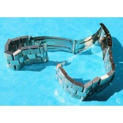 Vintage Bracelet CWD W80 EVERBRIGHT SWISS MADE Acier Circa 30-40 Bamboo, Bonklip Militaire WWII 16mm Montres BubbleBack