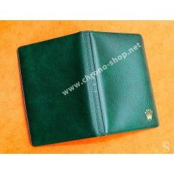 ROLEX ACCESSOIRE PORTE DOCUMENT, PORTEFEUILLE EN CUIR VERT POUR CARTES, GARANTIES, NOTICES MONTRES REF 100.00.41