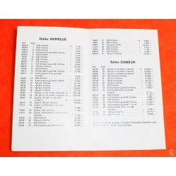 Vintage ROLEX Price List 1974 Precios Prix Prezzi OYSTER PERPETUAL Retail Prices 5513, 1680, 1675, 1655, 6263, 6265