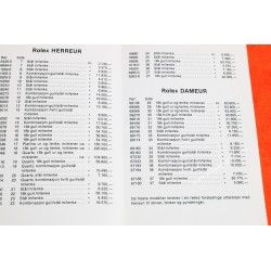 Vintage ROLEX Price List 1974 Precios Prix Prezzi OYSTER PERPETUAL Retail Prices 5513, 1680, 1675, 1655, 6263, 6265