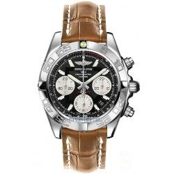 Breitling Accessoire montres AirBorne, Chronomat, Colt, Rare Bracelet Cuir Brun Tabac Crocodile 20mm 20-18mm Ref 722P