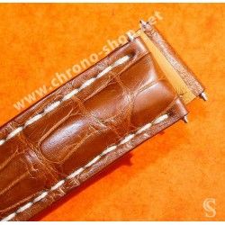 Breitling Accessoire montres AirBorne, Chronomat, Colt, Rare Bracelet Cuir Brun Tabac Crocodile 20mm 20-18mm Ref 722P