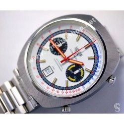 NSA Rare 70's New, NOS Swiss band Ssteel Watch Sport Bracelet Zenith, Longines, Heuer, 20mm ends