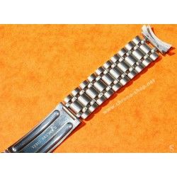 UNIVERSAL GENEVE Rare 70's Vintage Bracelet Acier mailles pliées HC 18mm / 22mm Montres POLEROUTER