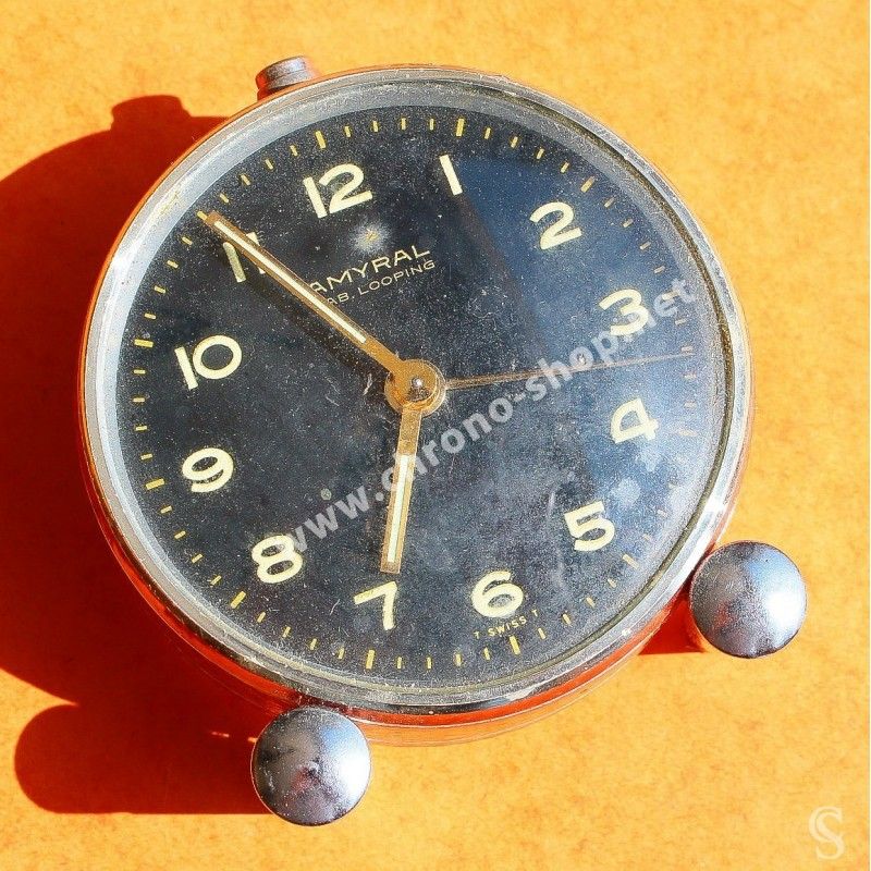 JUNGHANS Germany Alarm Clock Vintage Mantel Shelf Metal Art Deco Table