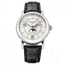 Patek Philippe Genève ref 3940p Rare Preowned Watch Dial MoonPhase, Perpetual Calendar Silver Color