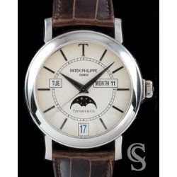 Patek Philippe Genève ref 3940p Rare Preowned Watch Dial MoonPhase, Perpetual Calendar Silver Color