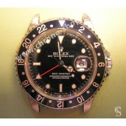 Rolex GMT Master All Black watch Black color S/S 16700, 16710, 16760 Bezel 24H Insert Serifs Fat font Part