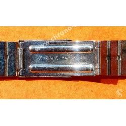 CHARMEX Swiss Made Rare 70's Expandable band Ssteel Watch Sport Bracelet Zenith, Longines, Heuer, 17mm ends