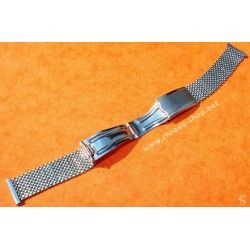 Vintage & RARE 70's Bracelet Mesh Milanais swiss Made Montres 19mm Acier montres Breitling, Heuer, Eberhard, Tissot, Yema, Omega