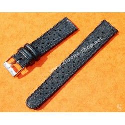 Rubber 19mm Black Holes Tropic watch strap type 1960/70s vintage dive band Heuer, Omega, Tissot, Vintages watches