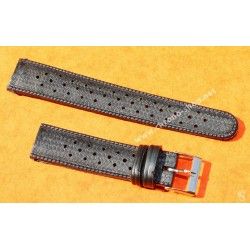 Rubber 19mm Black Holes Tropic watch strap type 1960/70s vintage dive band Heuer, Omega, Tissot, Vintages watches