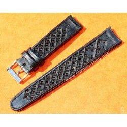 Rubber 19mm Black Holes Tropic watch strap type 1960/70s vintage dive band Heuer, Omega, Tissot, Vintages watches