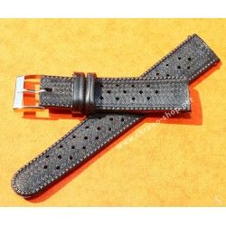 Rubber 19mm Black Holes Tropic watch strap type 1960/70s vintage dive band Heuer, Omega, Tissot, Vintages watches