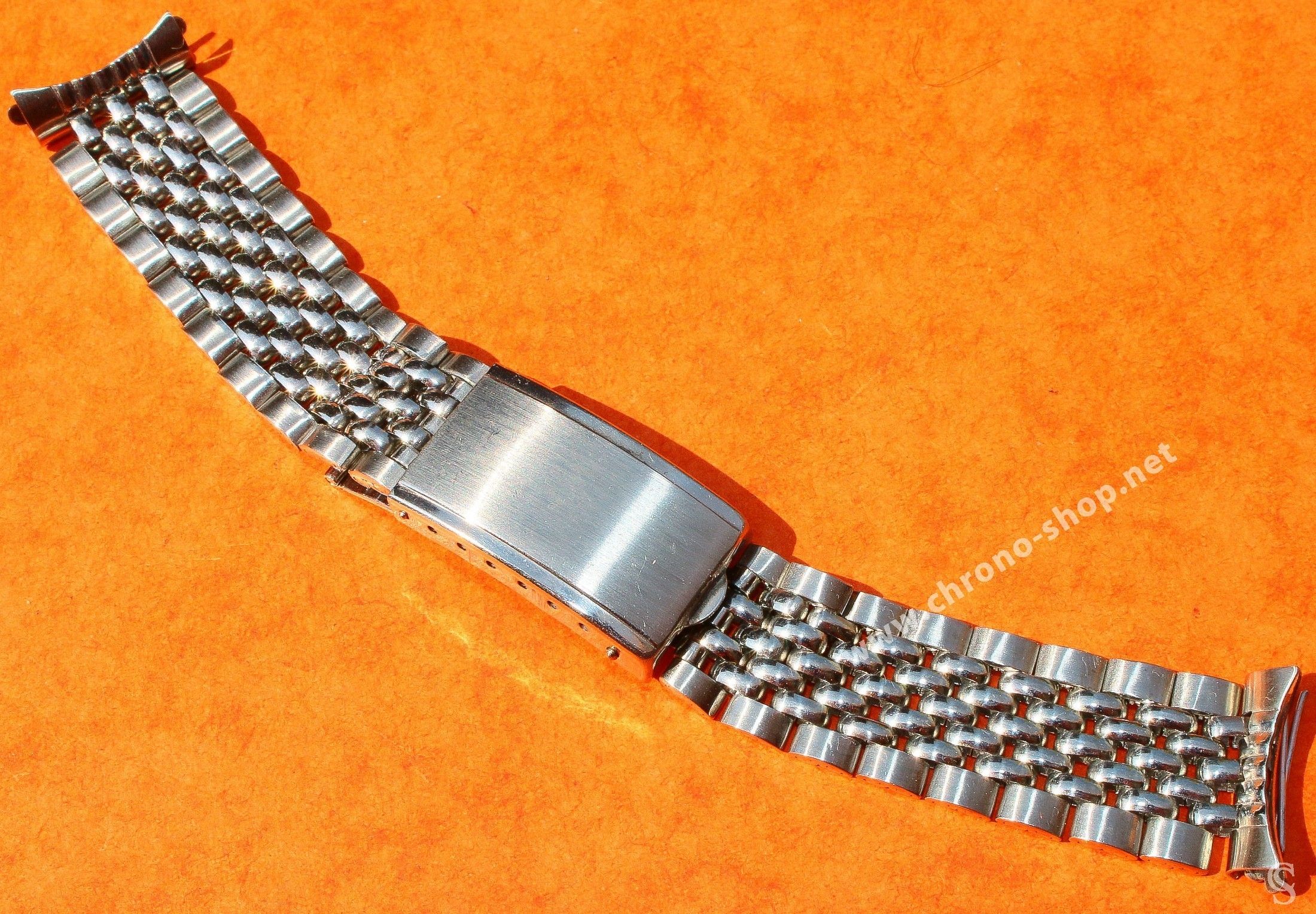 Vintage & Collectible steel watch bracelet Beads of Rice 18mm