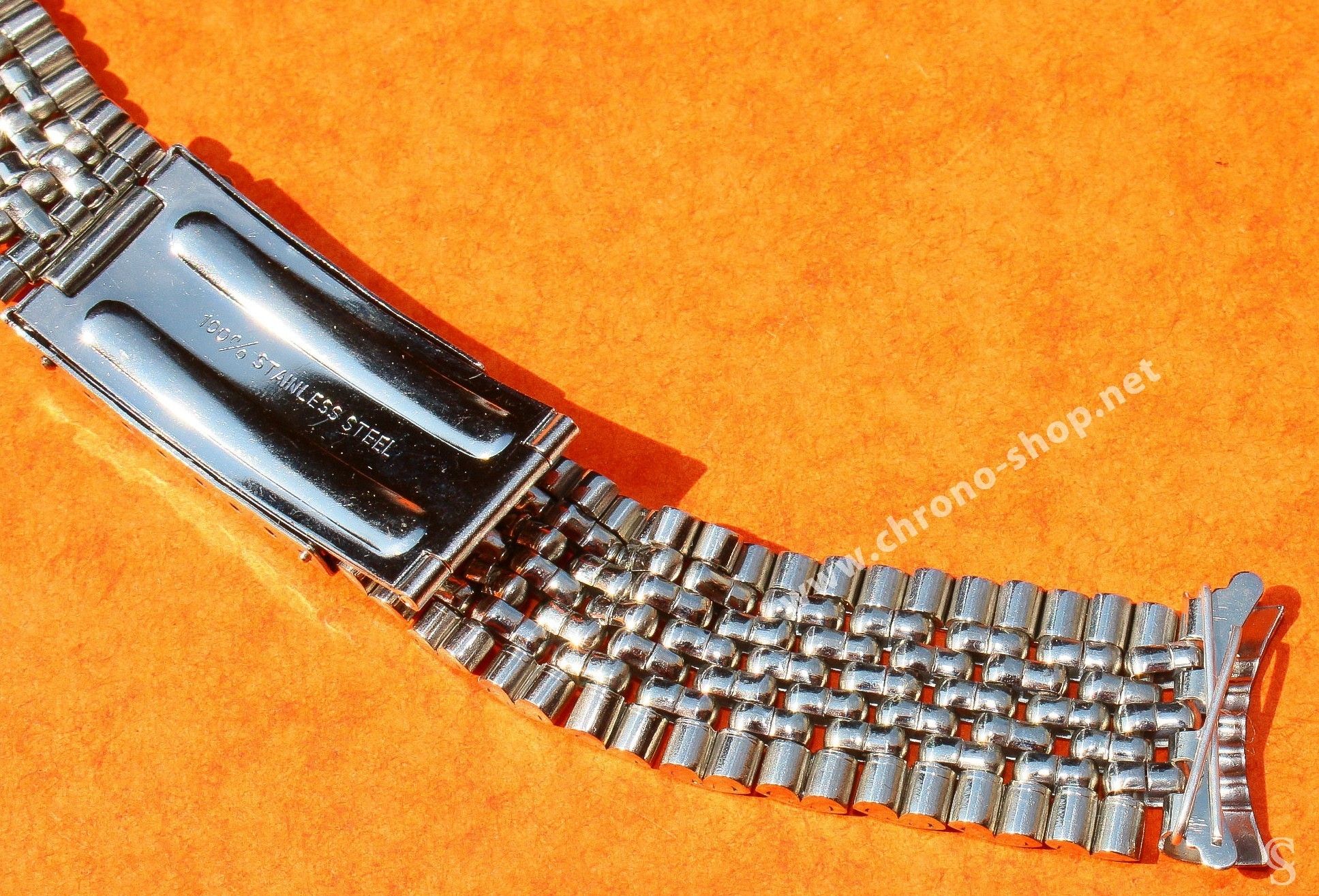 Vintage & Collectible steel watch bracelet Beads of Rice 18mm