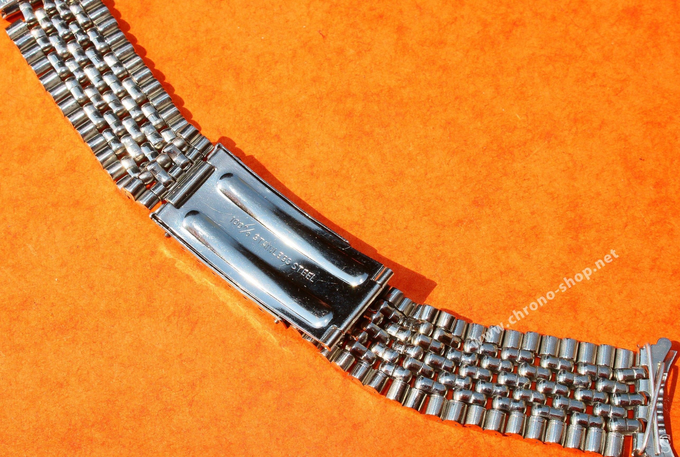 Vintage & Collectible steel watch bracelet Beads of Rice 18mm