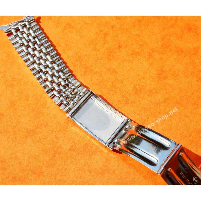 Vintage & Collectible steel watch bracelet Beads of Rice 18mm straight ...